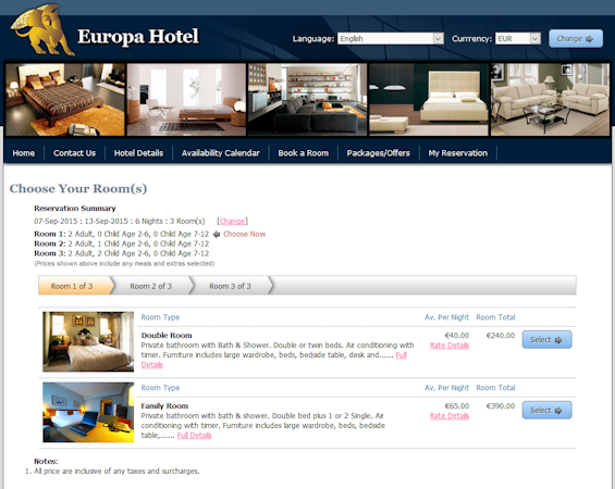 Online booking engine