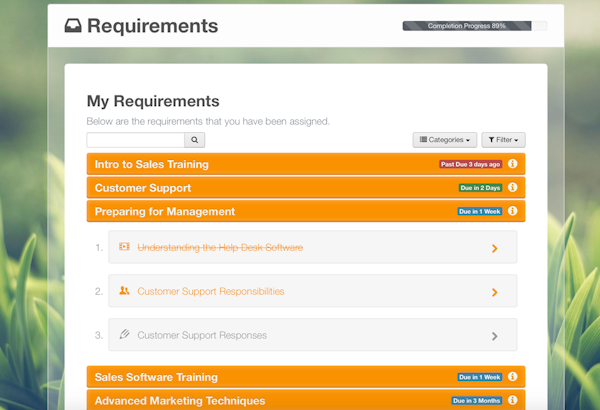User training requirements