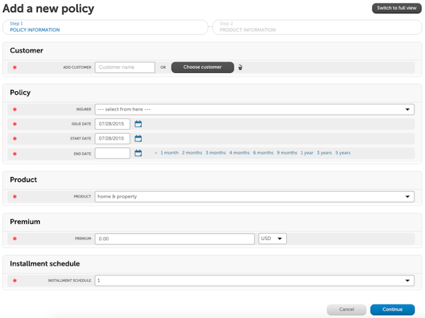 Add a policy