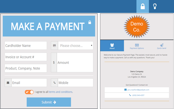 Pay page