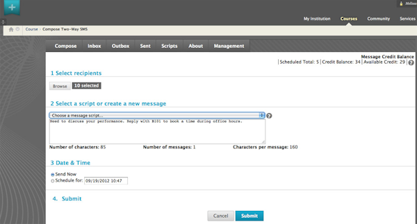 Instructor messaging