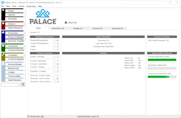 Dashboard view