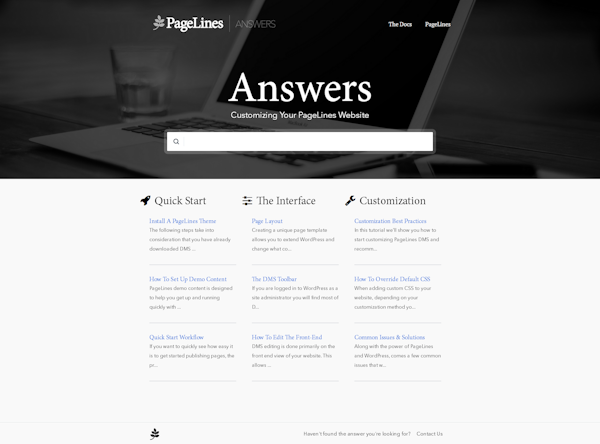 Pagelines knowledge base