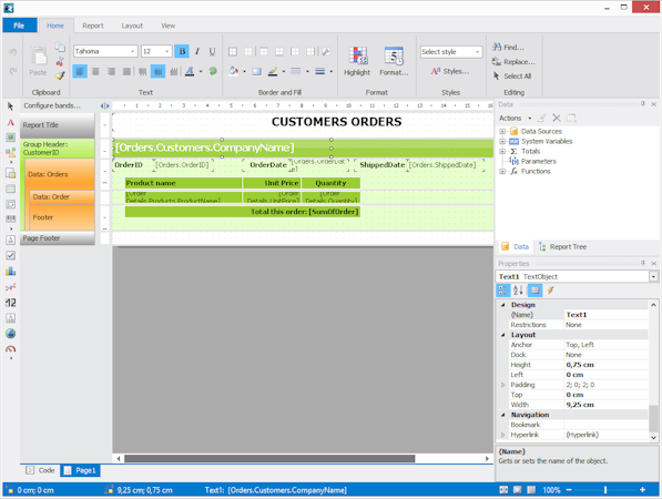 Report designer
