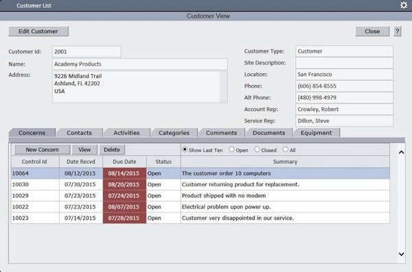 Account view