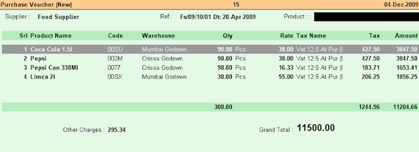 Purchase voucher