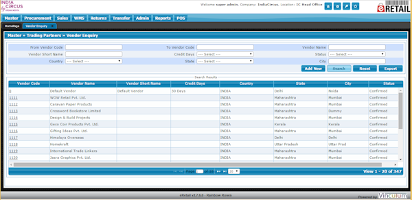 Vendor inquiry