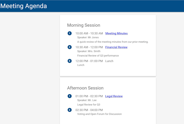 Agenda builder