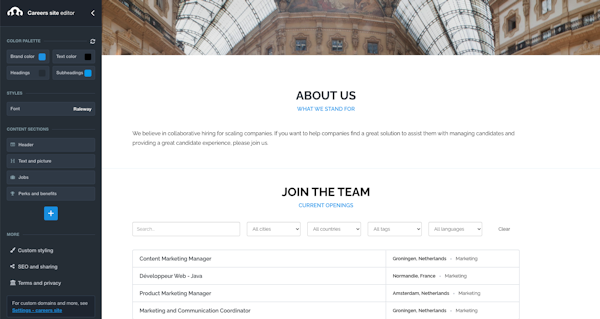 Recruitee career site