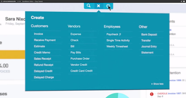 QuickBooks Online create function