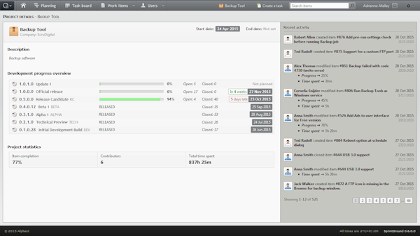 Development progress