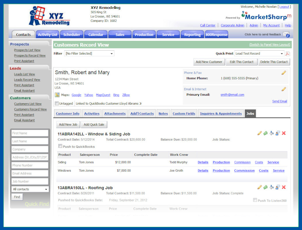 Customer screen