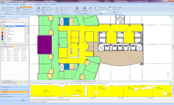 Room tool estimating