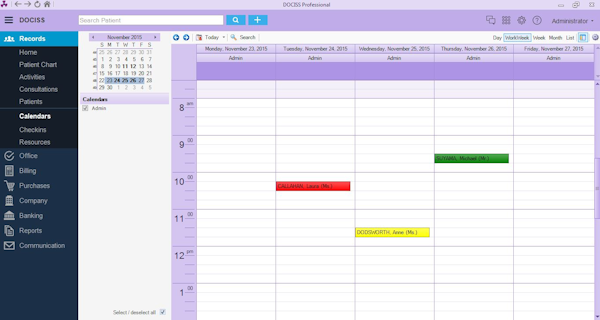 Calendar view