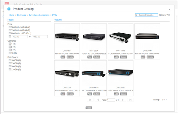 Product catalog