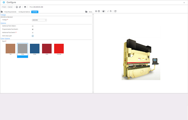 Configure screen
