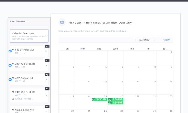 Vendor calendar