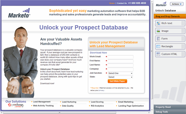 Marketo Engage - Landing page creation and optimization