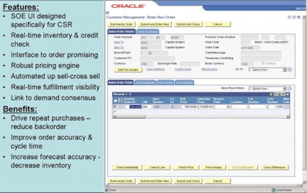 Sales Order Screen