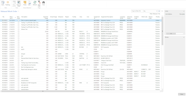 Released work orders