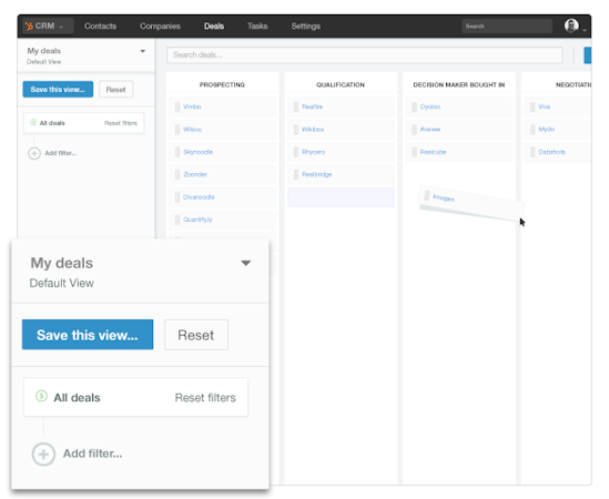 Deal and task board