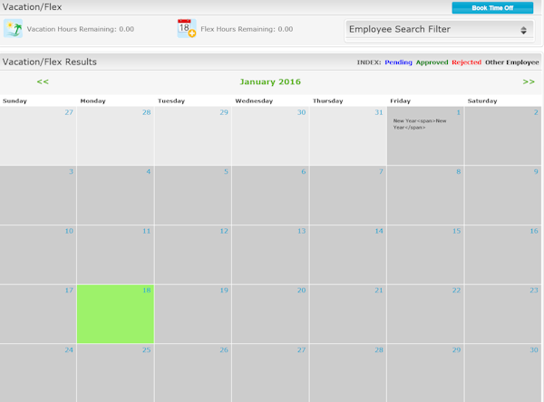 Employee calendar