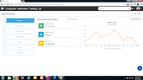 Account landing
