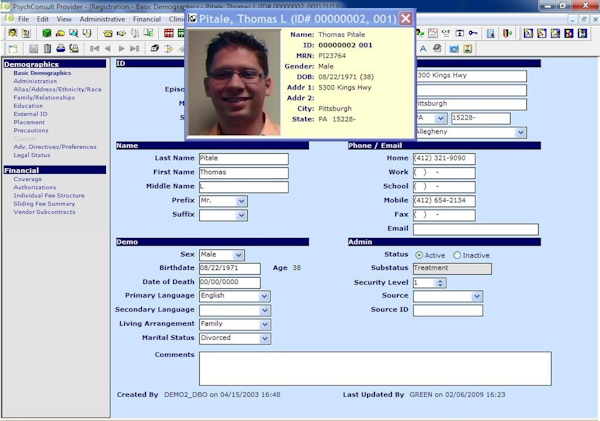 Client Registration with Client Photo