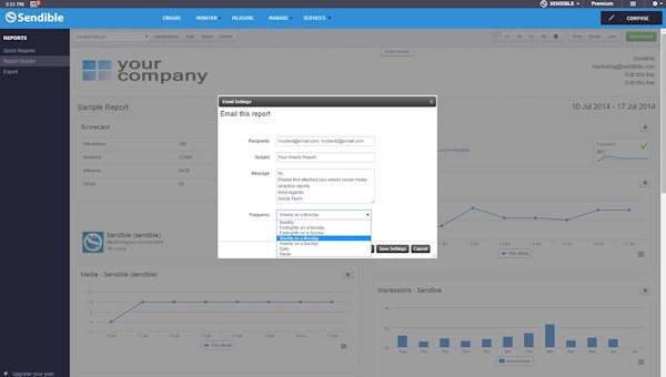Scheduled email reports