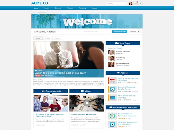 Employee homepage