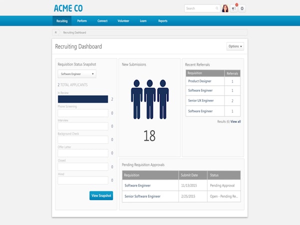 Recruiting dashboard