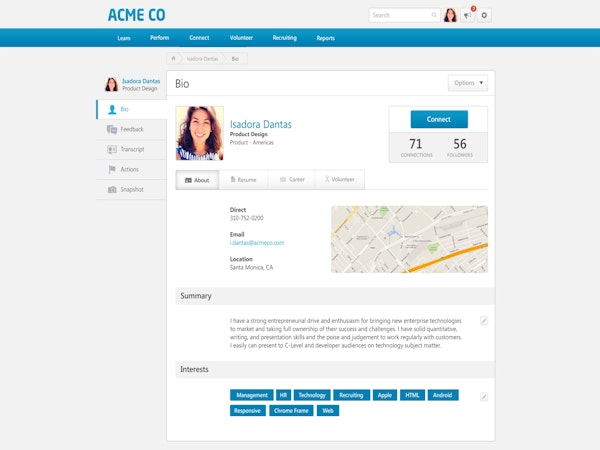 Create employee bio