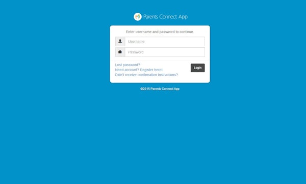 Login page