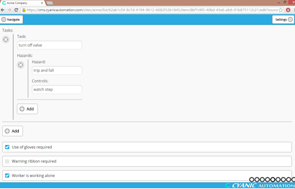 Add and delete tasks
