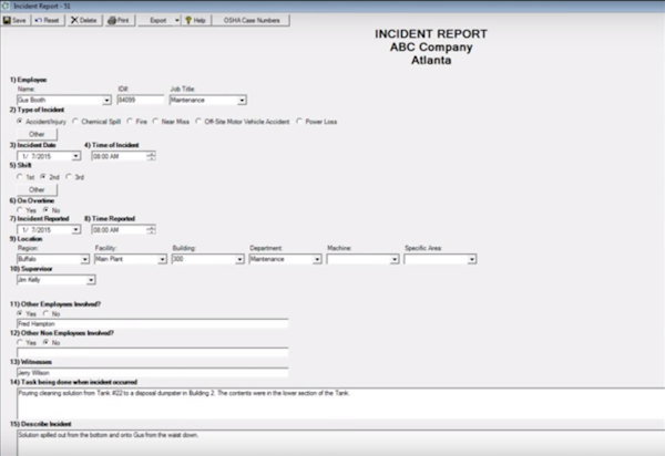 Incident reports