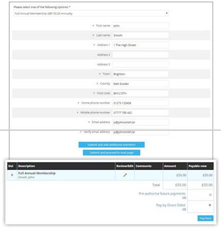 Register and pay online