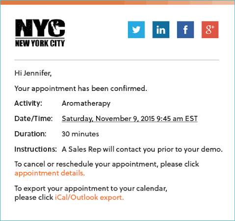 Acuity Scheduling customized confirmations