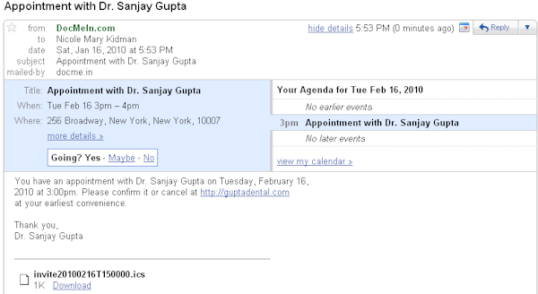 Calendar integration