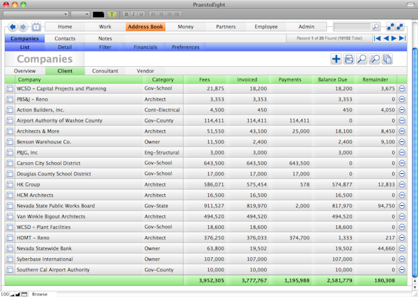 Client List with Contract Dollars