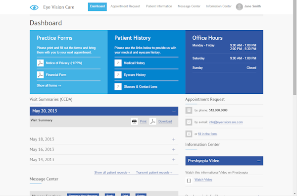 Custom patient portal