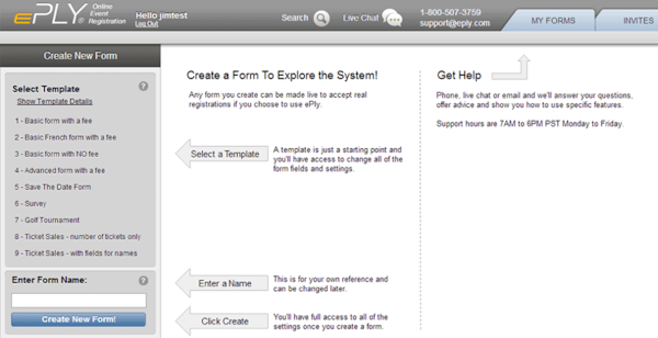 Create registration form
