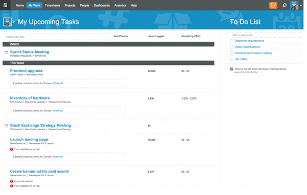 Upcoming tasks
