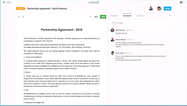 Edit contracts online