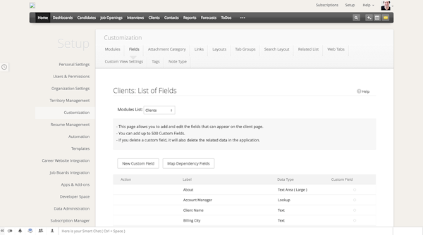 Client customization