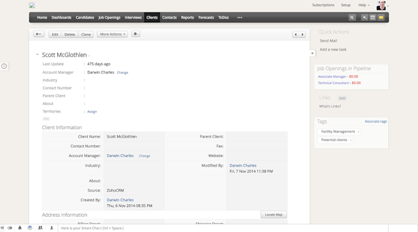 Client page