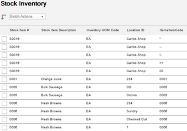 Stock inventory