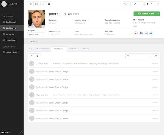 Candidate profile
