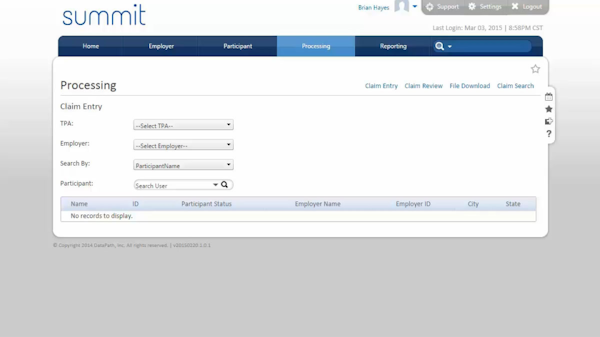 Claim processing