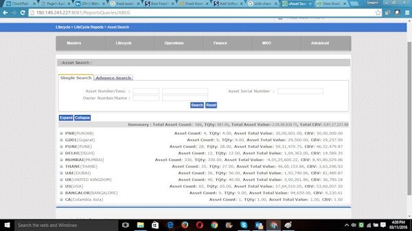 Asset search
