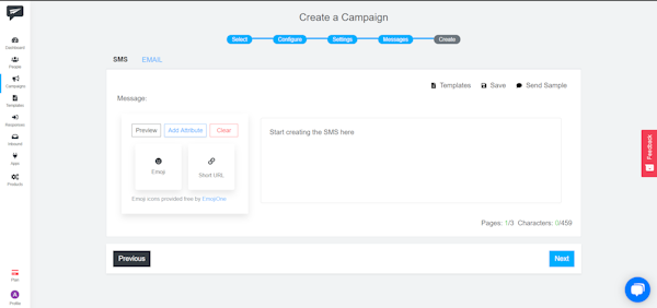 ShoutOUT CRM creating a campaign